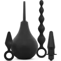 EasyToys Online Only Anale Plug en Douche Set - Zwart