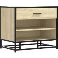 vidaXL Schoenenbank 60x40x53,5 cm bewerkt hout en metaal sonoma eiken
