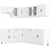vidaXL 11-delig keukenkastenset Lucca, wit, houtvezel