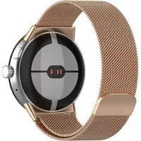 Strap-it Milanees bandje - geschikt voor Google Pixel Watch 1 / Pixel Watch 2 / Pixel Watch 3 - 41mm - Milanese band met magneetsluiting voor Pixel Watch (rosé goud)