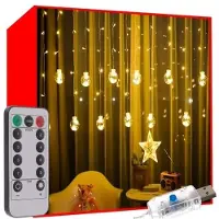 Iso Trade LED Bal Lichtgordijn 108 - Warmwit Verlichting - Energiezuinig en Waterdicht
