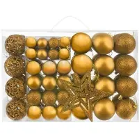 Iso Trade Kerstboomballen Set van 100 stuks - Incl. Ster - Goud