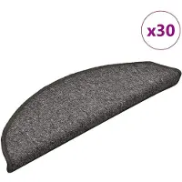 vidaXL Trapmatten 30 st 56x17x3 cm donkergrijs halfrond