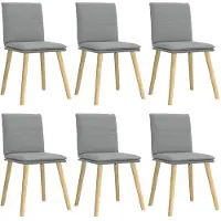 vidaXL Eetkamerstoelen 6 st stof lichtgrijs