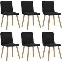 vidaXL Eetkamerstoelen 6 st stof zwart