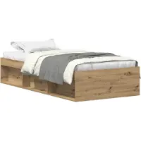 vidaXL Bedframe zonder matras spaanplaat artisanaal eikenkleurig