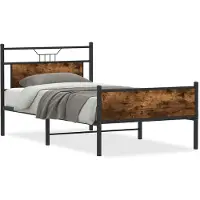 vidaXL Bedframe zonder matras spaanplaat gerookt eikenkleurig