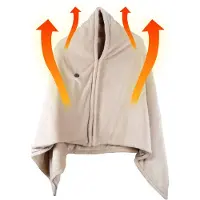 Silvergear Hoodie Deken 25-40°C - Fleece 150x80cm - 3 Standen - Warmtedeken - Verwarmde Hoodie Dames en Heren - Beige -