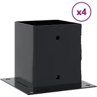vidaXL Paonderstellen vierkant 4 st 121x121 mm gepoedercoat staal