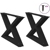 vidaXL Salontafelpoten 2 st 60x(30-31,3) cm staal zwart