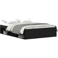vidaXL Bedframe zonder matras 120x200 cm bewerkt hout zwart eikenkleur