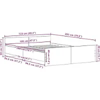 vidaXL Bedframe zonder matras 120x200 cm bewerkt hout zwart eikenkleur