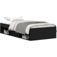 vidaXL Bedframe zonder matras 90x200 cm spaanplaat zwart eikenkleurig