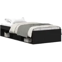 vidaXL Bedframe zonder matras 100x200 cm spaanplaat zwart eikenkleurig