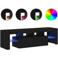 vidaXL Tv-meubel met LED 140x36,5x40 cm bewerkt hout zwart eiken
