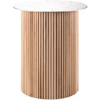 Furniture Legs Europe Ronde kolom rib tafelpoot van onbehandelde eiken ø 60 cm en hoogte 72 cm