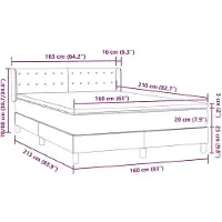 vidaXL Boxspring met matras fluweel donkergrijs 160x210 cm