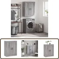 vidaXL Wandkast - 69,5x34x90 cm - Grijs Sonoma Eiken Wandkast - Opbergkast - Grijze Kast - Houten Kast - Salontafel