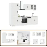 vidaXL Keukenkastenset Kalmar - 8-Delig - Wit Keuken Kast - Witte Keuken - Houten Keuken - Kookeiland - Opslagruimte
