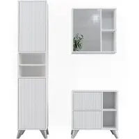 Vicco Badkamermeubelset Leano Wit 3-delig, Model 53256