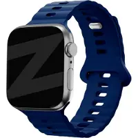 Strap-it Bandz Siliconen bandje 'Single Link' - geschikt voor Apple WatchSeries 1/2/3/4/5/6/7/8/9/10/11/SE/SE2/SE3/Ultra (2) - maat: 44mm / 45mm / 46mm / 49mm - donkerblauw