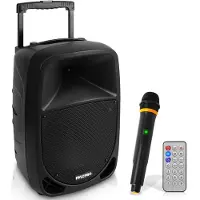 Pyle Bluetooth Luidsprekersysteem - 1000W - Draagbare Bluetooth Luidspreker - 25 cm Subwoofer - UHF Draadloze Microfoon - MP3, USB, SD - Oplaadbare Batterij - LED Batterij-Indicatoren - Zwart