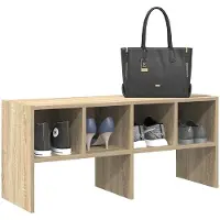 vidaXL Schoenenrek stapelbaar 89,5x30x40 cm sonoma eikenkleurig
