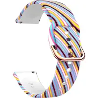 Strap-it Smartwatch bandje 20mm - siliconen bandje strepen print geschikt voor Polar Ignite / Ignite 2 / Ignite 3 / Unite / Pacer - Huawei Watch GT 2 42mm / GT 3 42mm / GT 3 Pro 43mm