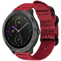 Strap-it Nylon gesp smartwatch bandje - geschikt voor Garmin Vivoactive 3 / Vivoactive 5 / Venu / Venu SQ / Vivomove HR / Forerunner 245 / 570 - 42mm / 645 - rood