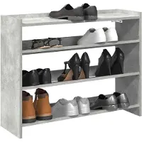 vidaXL Schoenenrek 80x25x62 cm bewerkt hout betongrijs