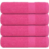 vidaXL Douchehanddoeken FROGN 4 st 70x140 cm 360 g/m² roze