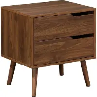 Sweeek Nachtkastje, walnoot gebeitst houtdecor, 2 laden Walnoothouteffect