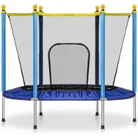 Viking Choice Viking Sports Trampoline met Net - Ø 140 cm - Tot 45 kg - Blauw/Geel - Veilig Springplezier