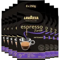 Lavazza Espresso Barista Intenso Filterkoffie - Gemalen Koffie - Blend van Arabica & Robusta Bonen - Intensiteit 9/10 - 8 x 250 gram
