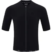 Megmeister Woven Jersey Plain Black - Fietsshirt korte mouwen Zwart Heren-XS