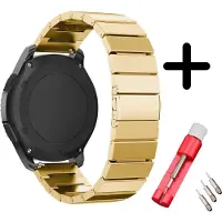 Strap-it Luxe metalen bandje - geschikt voor Garmin Vivoactive 4 / Venu 2 - goud + inkort toolkit