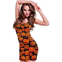 Widmann - Pompoen Kostuum - Penelope Pumpkin Jurk Vrouw - Oranje, Zwart - Medium - Carnavalskleding - Verkleedkleding