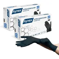 Hynex Nitril handschoenen maat M - set van 2 - Zwart - 100/doos - 3,5gram - Poedervrij - Wegwerp Handschoenen