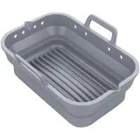 Klausberg - Opvouwbare Siliconen Airfryer Bakvorm - Herbruikbaar en Hittebestendig tot 230°C - Geschikt voor Airfryer, Oven en Magnetron - Grijs