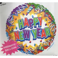 Anagram folieballon - happy new year - prismatic - leeg
