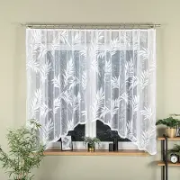 Wisan Zdzislawa jacquardvitrage 300 x 160 cm- Curtains - Jacquardgordijnen- wit -bloemenmotief- 300 x 160 cm