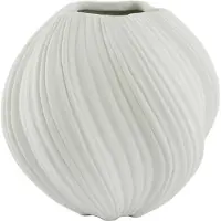 Light & Living Vaas Yatung - Crème - Ø34cm - Steen - Modern - Bloemenvaas - Woondecoratie - Decoratieve vaas voor woonkamer of slaapkamer