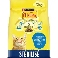 Purina 4x Friskies droogvoer voor katten - zalm, tonijn & groenten - kattenbrokken voor gesteriliseerde katten - 3000g
