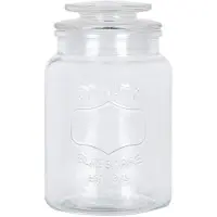 Clayre & Eef Voorraadpot Ø 11x18 cm Transparant Glas