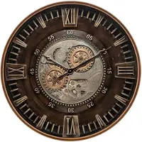 Atmosphera Wandklok/muur klok Roma Uno - Vintage Metal - Dia 59 cm - metaal/glas - bruin - Luxe klokken
