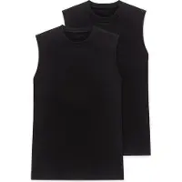 Schiesser Singlet Men 228010 American T-Shirt Black (2-Pack)-M