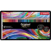 Stabilo Original - Kleurpotloden - Voor Haar Fijne Lijnen - Met Elastische Kern - Metalen Etui Met 38 Kleuren