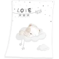 Baby Best Babydeken Sleeping little bear met schattig teddy-dessin en opschrift, knuffeldeken
