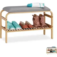 Relaxdays Schoenenkasten, Schoenbank (69 x 30 x 46 cm)