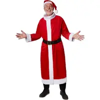 Dressforfun Mantel kerstman klassiek XXL - verkleedkleding kostuum halloween verkleden feestkleding carnavalskleding carnaval feestkledij partykleding - 303467